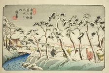 No. 15: Itahana (Jugo: Itahana), from the series "Sixty-nine Stations of the Kisokaido..., c1835/36. Creator: Ikeda Eisen
