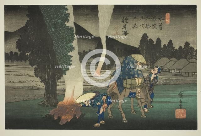 No. 19: Karuizawa, from the series "Sixty-nine Stations of the Kisokaido (Kisokaido..., c. 1835/38. Creator: Ando Hiroshige.