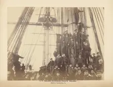 No. 210. Sailors on Russian Frigate \Osliaba,\ Harbor of Alexandria, Va., December 1863. Creator: Andrew Joseph Russell