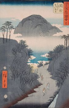 No.22, The Road through the Ivy at Mt. Utsu near Okabe, 1855. Creator: Ando Hiroshige