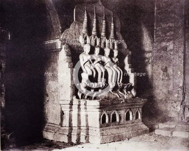 No. 23. Pugahm Myo [Pagan]. Figures in Damayangyee Pagoda [Dhamma-yan-gyi]., 1855, printed 1856. Creator: Captain Linnaeus Tripe.