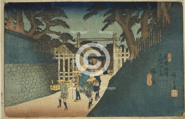 No. 38: Fukushima, from the series "Sixty-nine Stations of the Kisokaido (Kisokaido..., c. 1835/38. Creator: Ando Hiroshige.