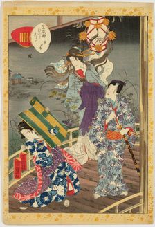 No. 4, Yugao, from the series Murasaki Shikibu Genji karuta, 1857. Creator: Utagawa Kunisada II