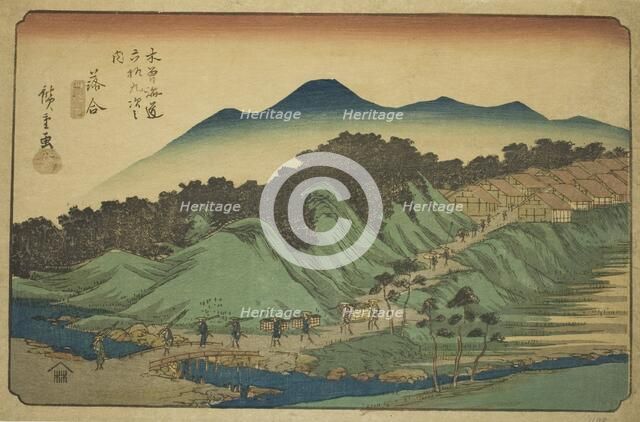 No. 45: Ochiai, from the series "Sixty-nine Stations of the Kisokaido (Kisokaido...c. 1835/38. Creator: Ando Hiroshige.