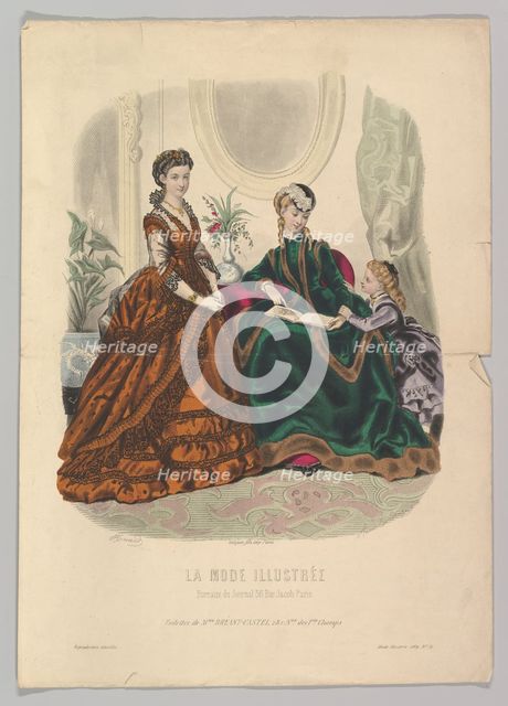 No. 51 from La Mode Illustrée, 1869. Creator: Adèle-Anaïs Colin.