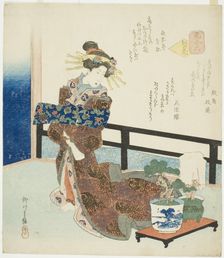 No. 6: Flower of the Capital (Miyako no hana), from the series "A Comparison of...", late 1820s. Creator: Yanagawa Shigenobu II