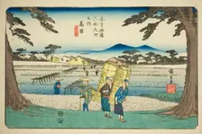 No. 65: Takamiya, from the series "Sixty-nine Stations of the Kisokaido (Kisokaido..., c. 1835/38. Creator: Ando Hiroshige