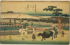 No. 66: Echikawa, from the series "Sixty-nine Stations of the Kisokaido (Kisokaido..., c. 1835/38. Creator: Ando Hiroshige