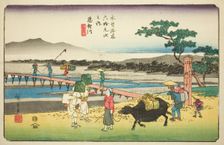No. 66: Echikawa, from the series "Sixty-nine Stations of the Kisokaido (Kisokaido..., c. 1835/38. Creator: Ando Hiroshige