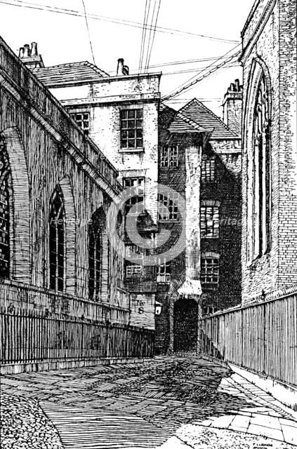 'No. 8, Clifford's Inn, and Hall on Left', 1903. Artist: Unknown.