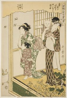 No. 8 (hachi), from the series "Women Engaged in the Sericulture Industry (Joshoku..., c. 1798/1800. Creator: Kitagawa Utamaro