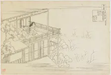 No. 91 from the series One Hundred Poems Explained by the Nurse..., Edo period, ca. 1835-1836. Creator: Hokusai