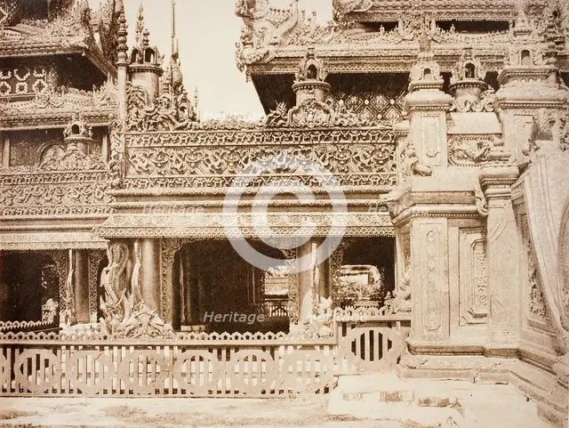 No. 92. Amerapoora. Another part of the Balcony of Kyoung No. 86 [Maha-too-lo-Bounghian..., 1855. Creator: Captain Linnaeus Tripe.