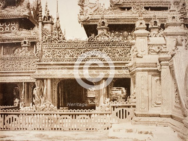 No. 92. Amerapoora. Another part of the Balcony of Kyoung No. 86 [Maha-too-lo-Bounghian..., 1855. Creator: Captain Linnaeus Tripe.