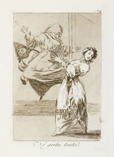 No grites, tonta.; Los Caprichos, pl.74, 1799. Creator: Francisco Goya