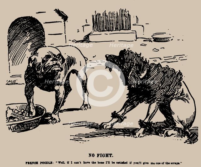 No Fight. Cartoon on the Fashoda Incident, 1898. Creator: Staniforth, Joseph Morewood (1864-1921).