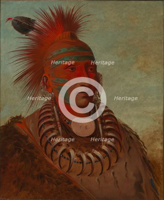No-ho-mun-ya, One Who Gives No Attention, 1844. Creator: George Catlin.