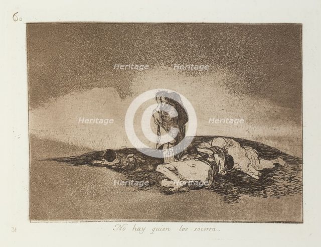 No hay quien los socorra.; Los Desastres de la Guerra, Madrid 1863. Creator: Francisco Goya.