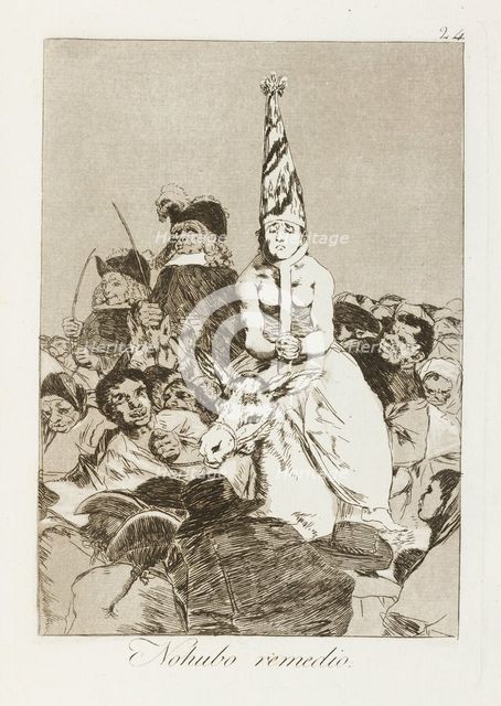 No hubo remedio.; Los Caprichos, pl.24, 1799. Creator: Francisco Goya.