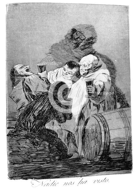 'No one has seen us', 1799. Artist: Francisco Goya