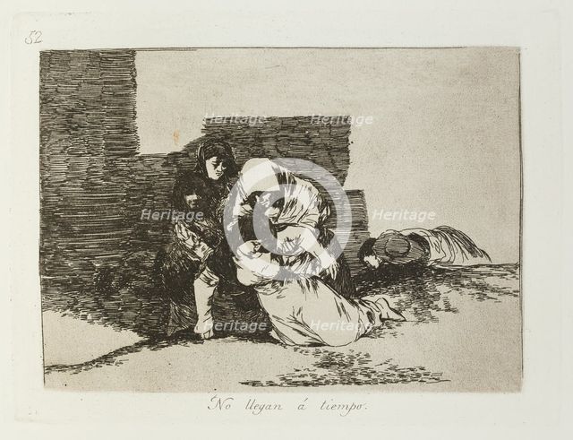 No llegan á tiempo.; Los Desastres de la Guerra, Madrid 1863. Creator: Francisco Goya.