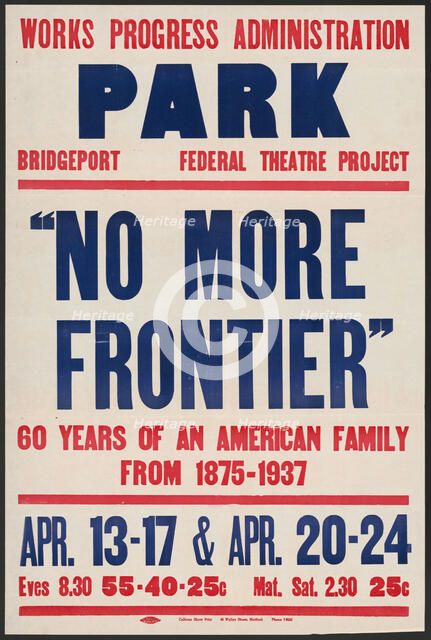 No More Frontier, Bridgeport, CT, 1937. Creator: Unknown.