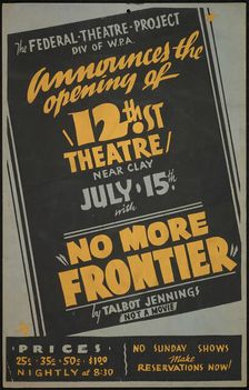 No More Frontier, San Francisco, 1938. Creator: Unknown
