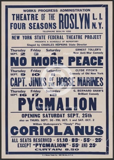 No More Peace 1, Roslyn, NY, 1937. Creator: Unknown.