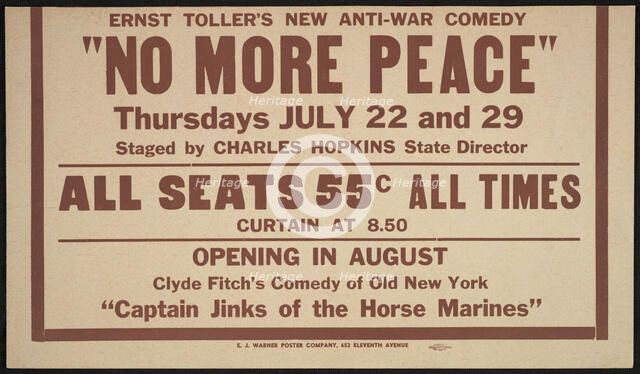 No More Peace, [193-]. Creator: Unknown.