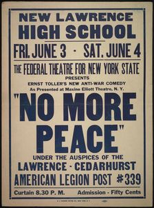 No More Peace, Roslyn, NY, 1937. Creator: Unknown