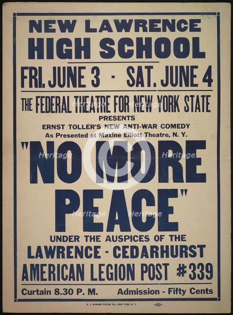 No More Peace, Roslyn, NY, 1937. Creator: Unknown.