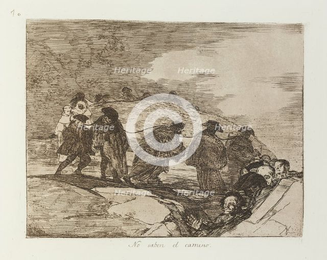 No saben el camino.; Los Desastres de la Guerra, Madrid 1863. Creator: Francisco Goya.