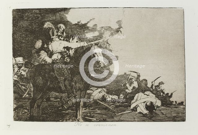 No se convienen.; Los Desastres de la Guerra, Madrid 1863. Creator: Francisco Goya.