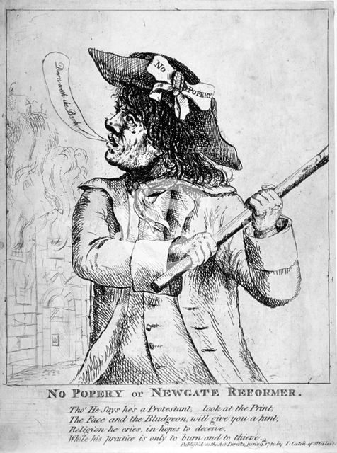 'No Popery or Newgate Reformer ...', 1780. Artist: Anon
