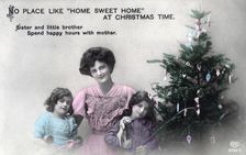 No Place like Home Sweet Home at Christmas Time greetings card, c1900-1919(?).Artist: Schwerdffeger & Co