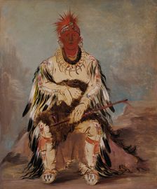 No-wáy-ke-súg-gah, He Who Strikes Two at Once, a Brave, 1832. Creator: George Catlin