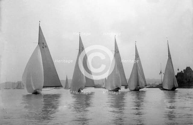 No wind for the 8 Metres race, 1931. Creator: Kirk & Sons of Cowes.