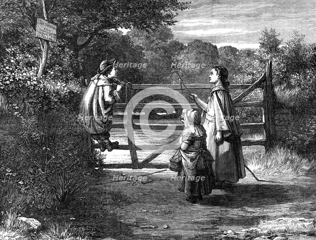 "No Thoroughfare", by P. MacNab, in the Exhibition of the Society of British Artists, 1869. Creator: Unknown.