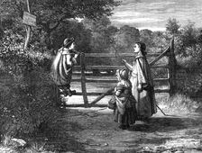 "No Thoroughfare", by P. MacNab, in the Exhibition of the Society of British Artists, 1869. Creator: Unknown