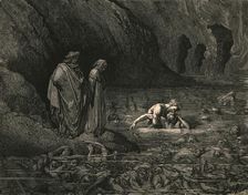 Not more furiously on Menalippus temples Tydeus gnawed c1890. Creator: Gustave Doré