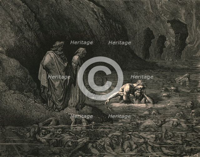'Not more furiously on Menalippus' temples Tydeus gnawed', c1890.  Creator: Gustave Doré.