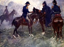 Not till after the battle did Blucher and Wellington meet 1815, (1905). Artist: A S Forrest