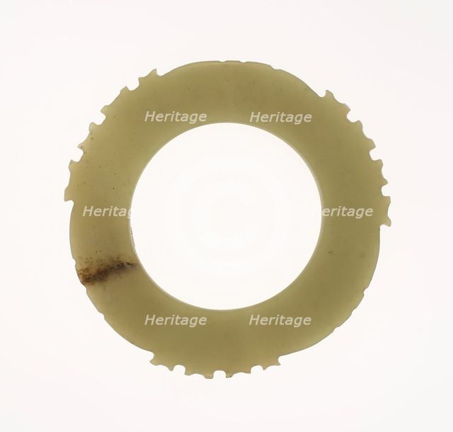 Notched Disc, Neolithic to Shang period, c. 2000-1500 B.C. Creator: Unknown.