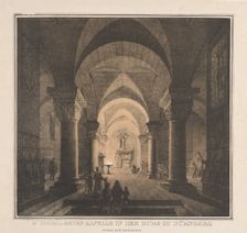 Notable Buildings of the Middle Ages in Germany: St. Margaret's Chapel in the Imperial..., 1819. Creator: Domenico Quaglio (German, 1787-1837)
