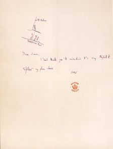 Note to James Strachey from Leonard Woolf, c1915-c1924. Creator: Leonard Woolf