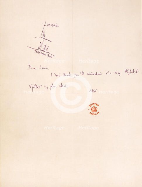 Note to James Strachey from Leonard Woolf, c1915-c1924. Creator: Leonard Woolf.