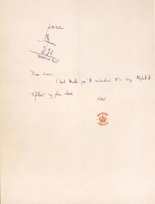 Note to James Strachey from Leonard Woolf, c1915-c1924. Creator: Leonard Woolf