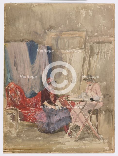 Note in Pink and Purple - The Studio, 1883-1884. Creator: James Abbott McNeill Whistler.