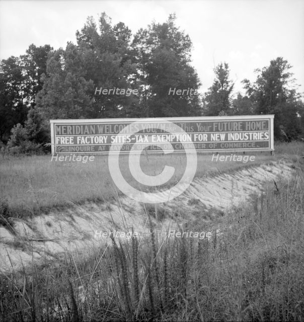 Note on industrialization of the South, Meridian, Mississippi, 1936. Creator: Dorothea Lange.