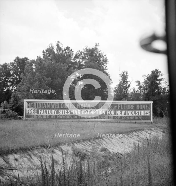 Note on industrialization of the South, Meridian, Mississippi, 1936 Creator: Dorothea Lange.